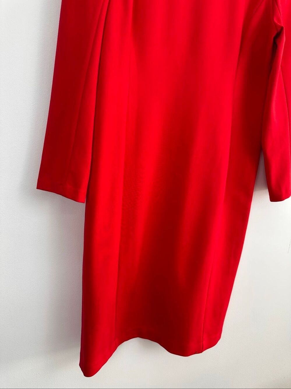 Spanx Women’s Ponte Knit Red Long Sleeve Low Back Midi Dress - Picture 13 of 15